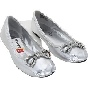 Wild Pair Essense Studded Bow Flats Silver - Women's US 8.5M